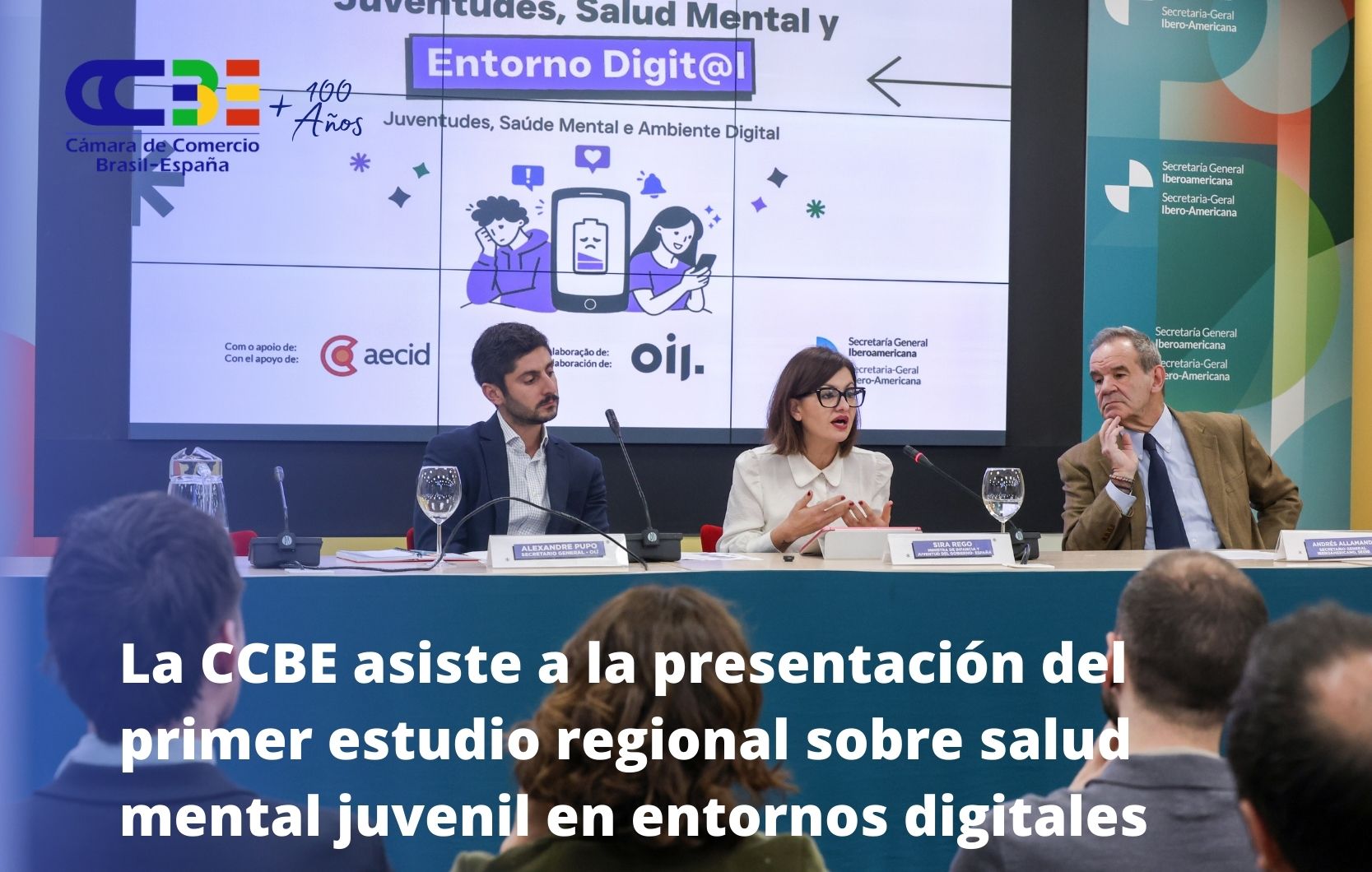 La CCBE asiste a la presentación del I estudio regional sobre salud mental juvenil en entornos digitales